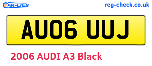 AU06UUJ are the vehicle registration plates.