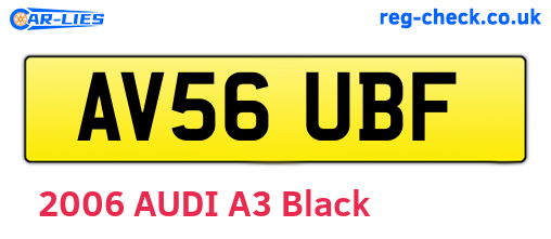 AV56UBF are the vehicle registration plates.