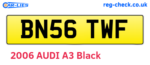 BN56TWF are the vehicle registration plates.