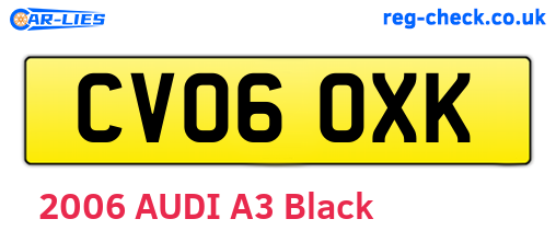 CV06OXK are the vehicle registration plates.