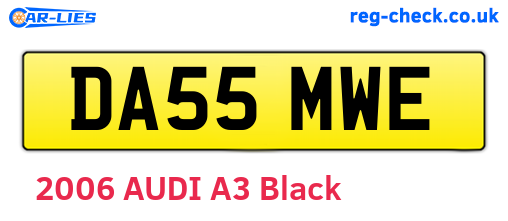 DA55MWE are the vehicle registration plates.