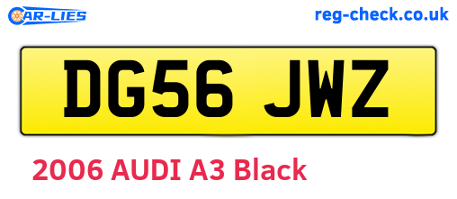 DG56JWZ are the vehicle registration plates.