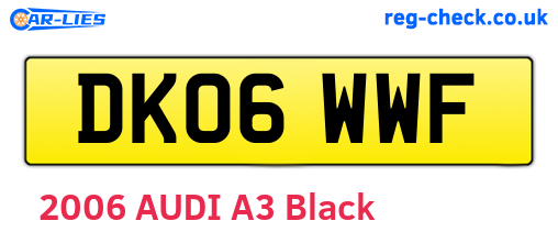 DK06WWF are the vehicle registration plates.