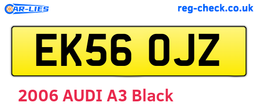 EK56OJZ are the vehicle registration plates.