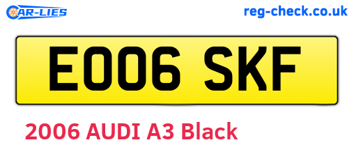 EO06SKF are the vehicle registration plates.