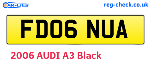 FD06NUA are the vehicle registration plates.