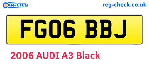 FG06BBJ are the vehicle registration plates.