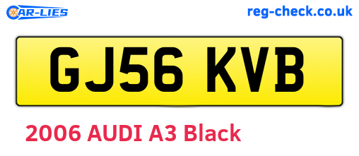 GJ56KVB are the vehicle registration plates.