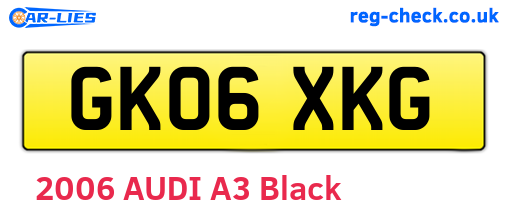 GK06XKG are the vehicle registration plates.