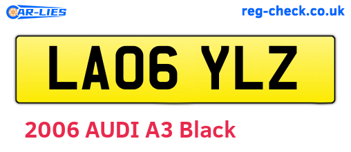 LA06YLZ are the vehicle registration plates.