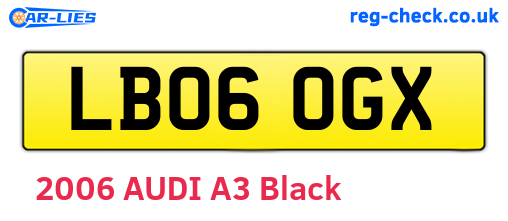 LB06OGX are the vehicle registration plates.