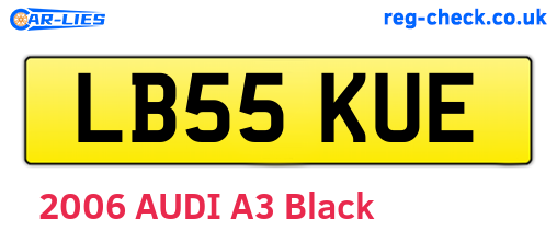 LB55KUE are the vehicle registration plates.