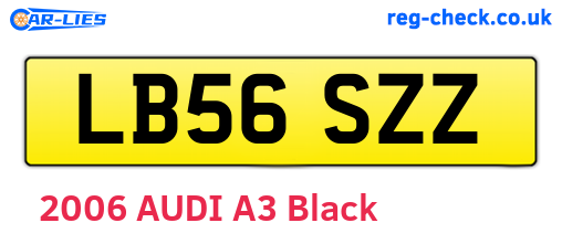 LB56SZZ are the vehicle registration plates.