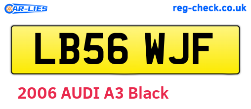 LB56WJF are the vehicle registration plates.