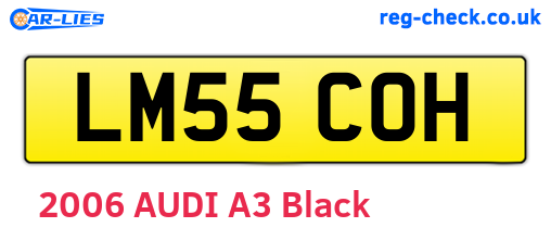 LM55COH are the vehicle registration plates.
