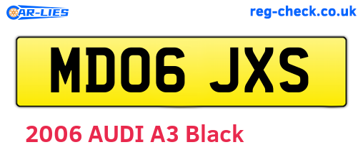MD06JXS are the vehicle registration plates.
