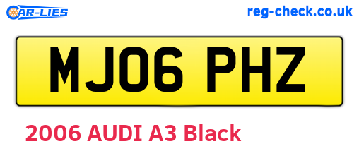 MJ06PHZ are the vehicle registration plates.