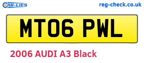 MT06PWL are the vehicle registration plates.