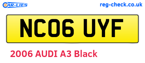 NC06UYF are the vehicle registration plates.