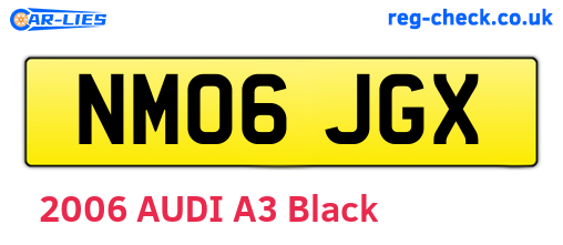 NM06JGX are the vehicle registration plates.