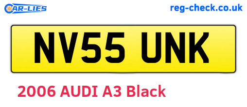 NV55UNK are the vehicle registration plates.