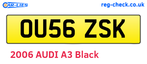 OU56ZSK are the vehicle registration plates.