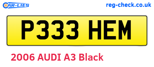 P333HEM are the vehicle registration plates.