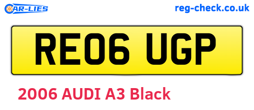 RE06UGP are the vehicle registration plates.