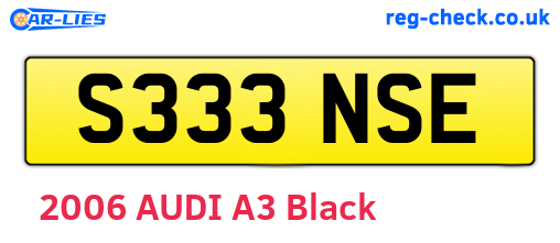 S333NSE are the vehicle registration plates.