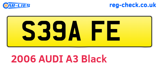 S39AFE are the vehicle registration plates.