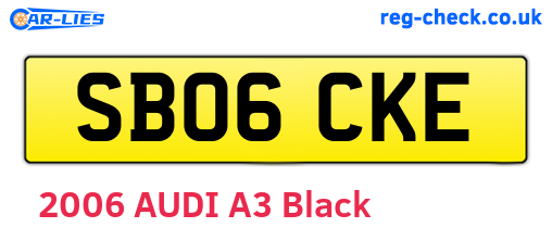 SB06CKE are the vehicle registration plates.