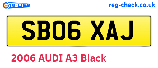 SB06XAJ are the vehicle registration plates.