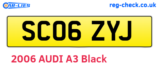 SC06ZYJ are the vehicle registration plates.