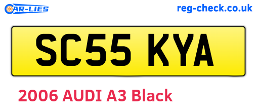 SC55KYA are the vehicle registration plates.