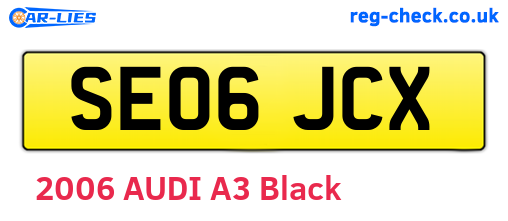 SE06JCX are the vehicle registration plates.