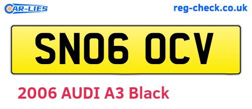 SN06OCV are the vehicle registration plates.