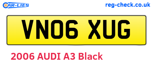 VN06XUG are the vehicle registration plates.