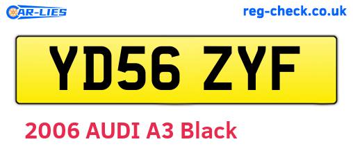 YD56ZYF are the vehicle registration plates.