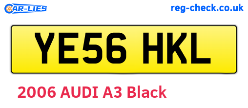 YE56HKL are the vehicle registration plates.