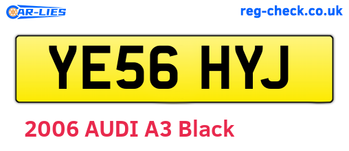 YE56HYJ are the vehicle registration plates.