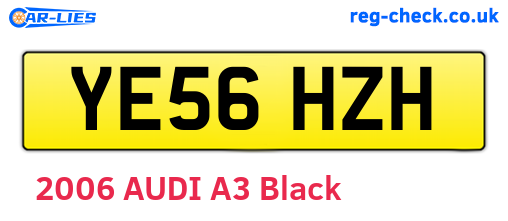 YE56HZH are the vehicle registration plates.