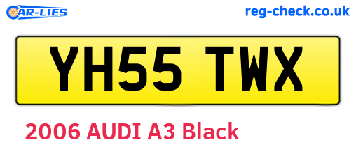 YH55TWX are the vehicle registration plates.