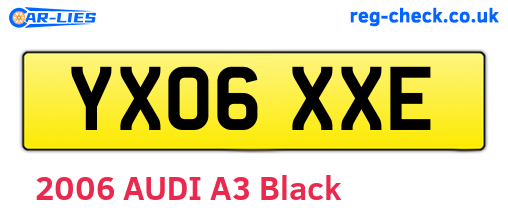 YX06XXE are the vehicle registration plates.