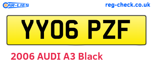 YY06PZF are the vehicle registration plates.