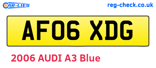 AF06XDG are the vehicle registration plates.