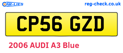 CP56GZD are the vehicle registration plates.