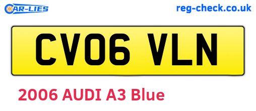 CV06VLN are the vehicle registration plates.
