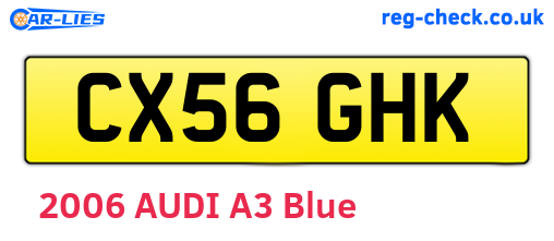 CX56GHK are the vehicle registration plates.