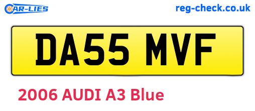 DA55MVF are the vehicle registration plates.
