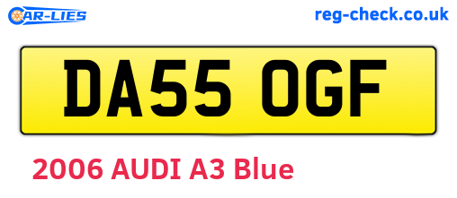 DA55OGF are the vehicle registration plates.